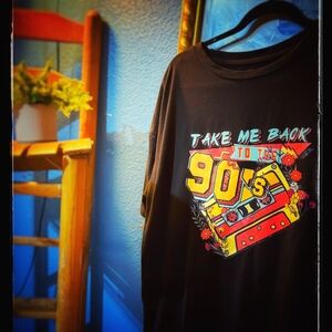 Retro 90s Kids Shirt - Black
